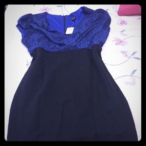 Blue and Black Leopard Print Dress